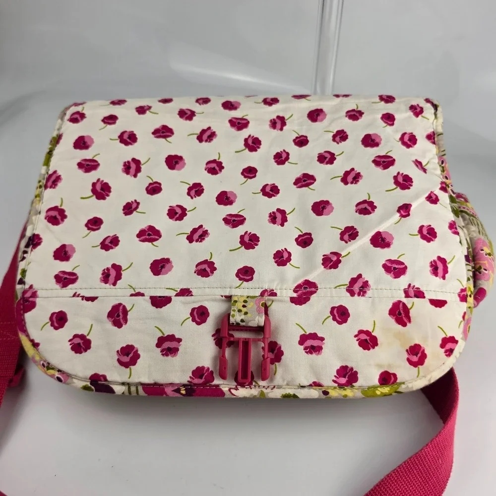 Vera Bradley Make Me Blush Quilted Laptop Messenger Bag‎ Retired 2010 Floral